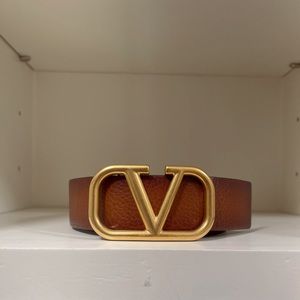 Valentino Vlogo belt brown logo belt 40mm size 65